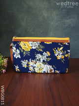 Floral Purse With Faux Leather - Wbg0811 Clutches & Purses