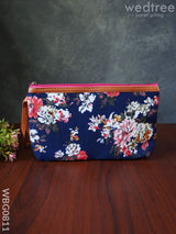 Floral Purse With Faux Leather - Wbg0811 Clutches & Purses