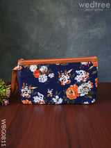 Floral Purse With Faux Leather - Wbg0811 Clutches & Purses