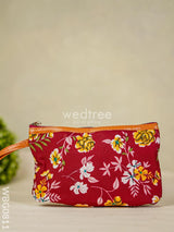 Floral Purse With Faux Leather - Wbg0811 Clutches & Purses