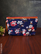 Floral Purse With Faux Leather - Wbg0811 Clutches & Purses