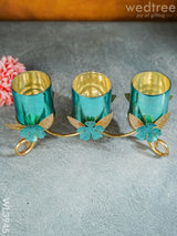 Floral Stand With 3 Glass Candle Holders - Wl3945 Candles & Votives