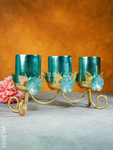 Floral Stand With 3 Glass Candle Holders - Wl3945 Candles & Votives