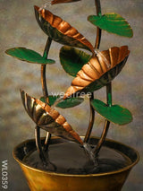 Flower Pot Fountain In Copper Finish - Wl0359 Metal Decor Showpiece