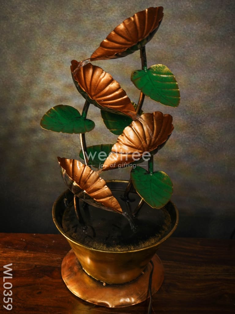 Flower Pot Fountain In Copper Finish - Wl0359 Metal Decor Showpiece