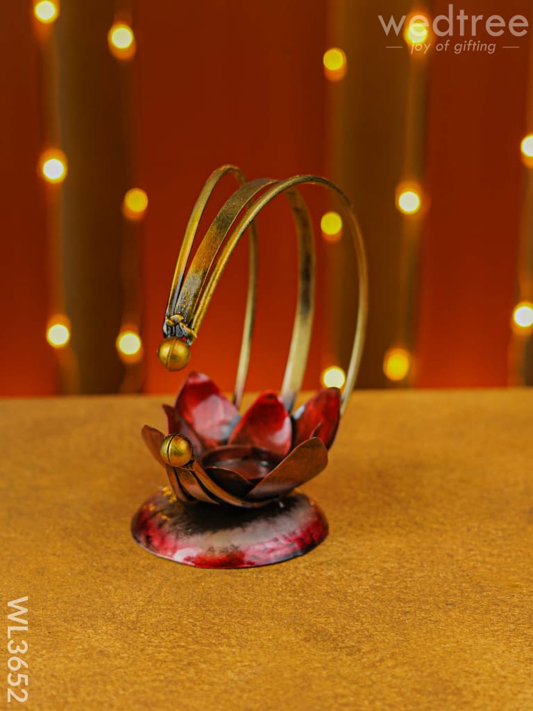 Flower Ring Candle Holder - Wl3652 Metal Decor Utility