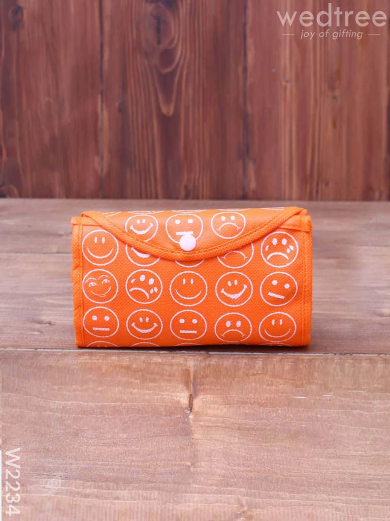 Foldable Nonwoven Shopping Bag With Smiley Prints - W2234 Shopping Bags