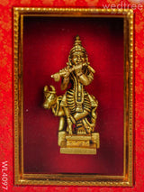 Frame: Brass Krishna With Cow - Wl4097 Wall Hanging Frames