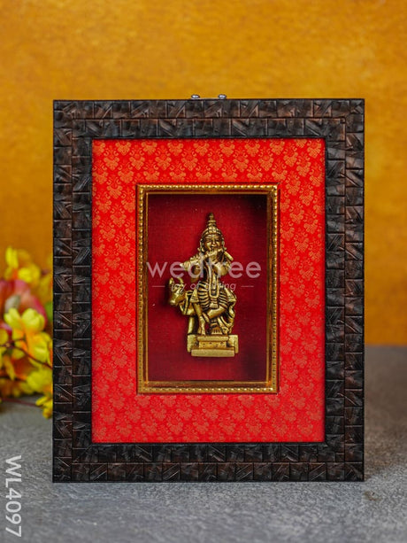 Frame: Brass Krishna With Cow - Wl4097 Wall Hanging Frames