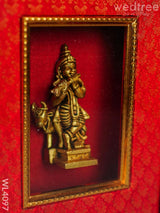 Frame: Brass Krishna With Cow - Wl4097 Wall Hanging Frames