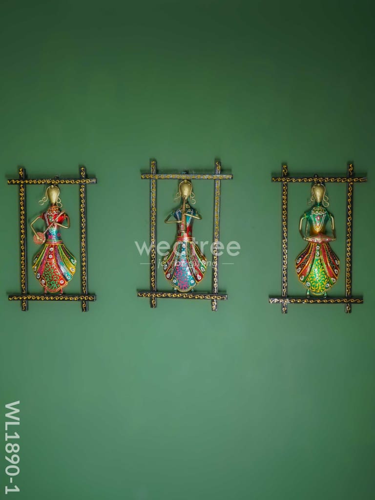 Frame Musical Dolls (Set Of 3) - Wl1890 Metal Decor Hanging