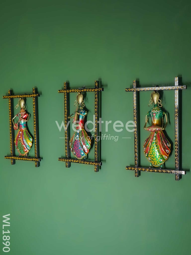 Frame Musical Dolls (Set Of 3) - Wl1890 Metal Decor Hanging