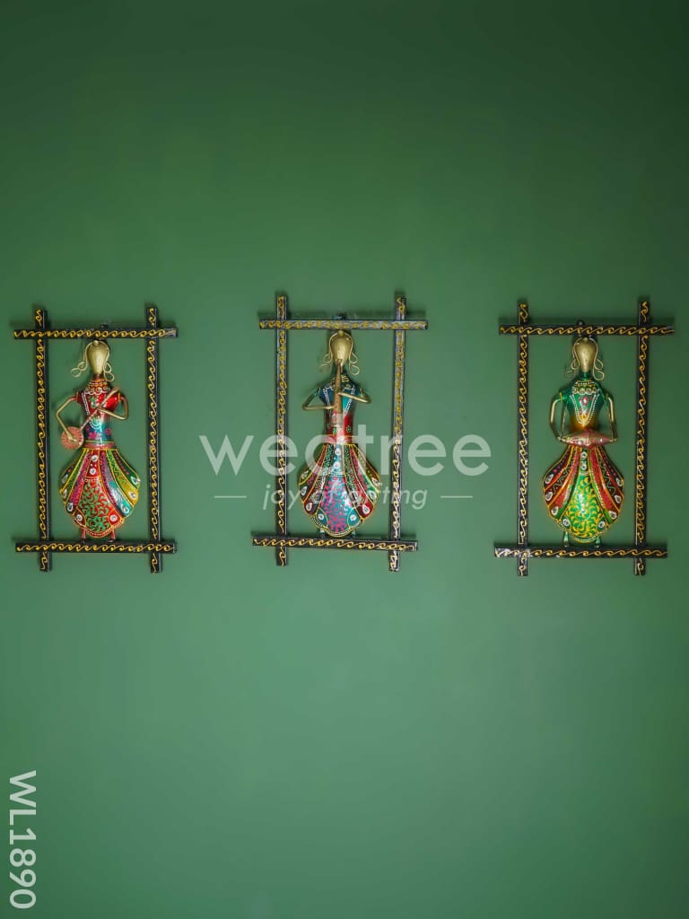 Frame Musical Dolls (Set Of 3) - Wl1890 Metal Decor Hanging