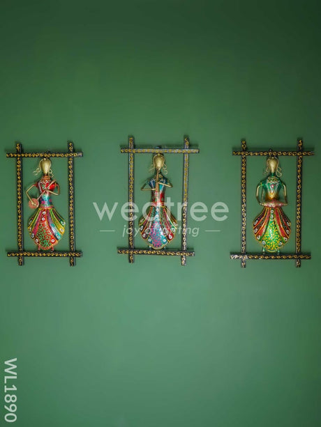 Frame Musical Dolls (Set Of 3) - Wl1890 Metal Decor Hanging