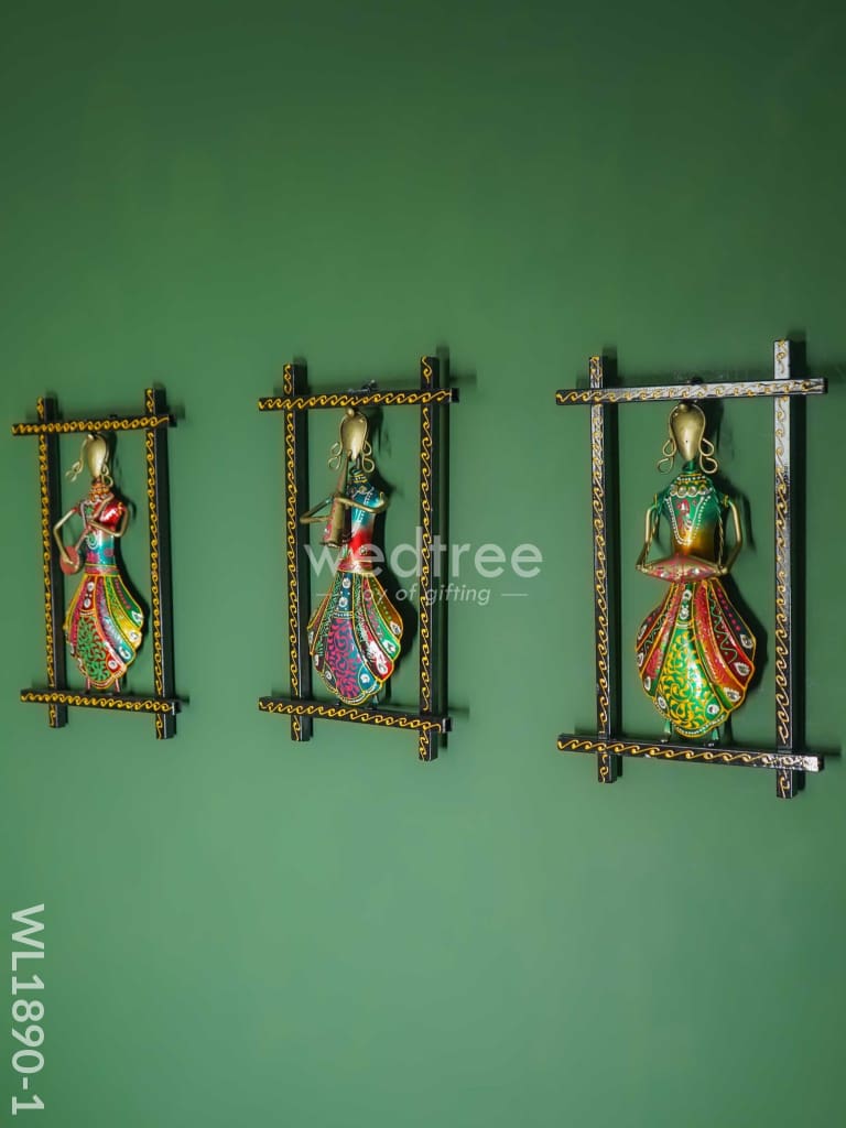 Frame Musical Dolls (Set Of 3) - Wl1890 Metal Decor Hanging