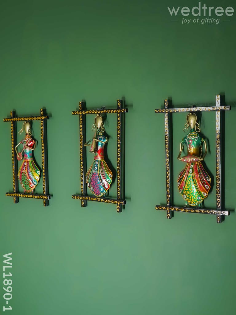 Frame Musical Dolls (Set Of 3) - Wl1890 Metal Decor Hanging