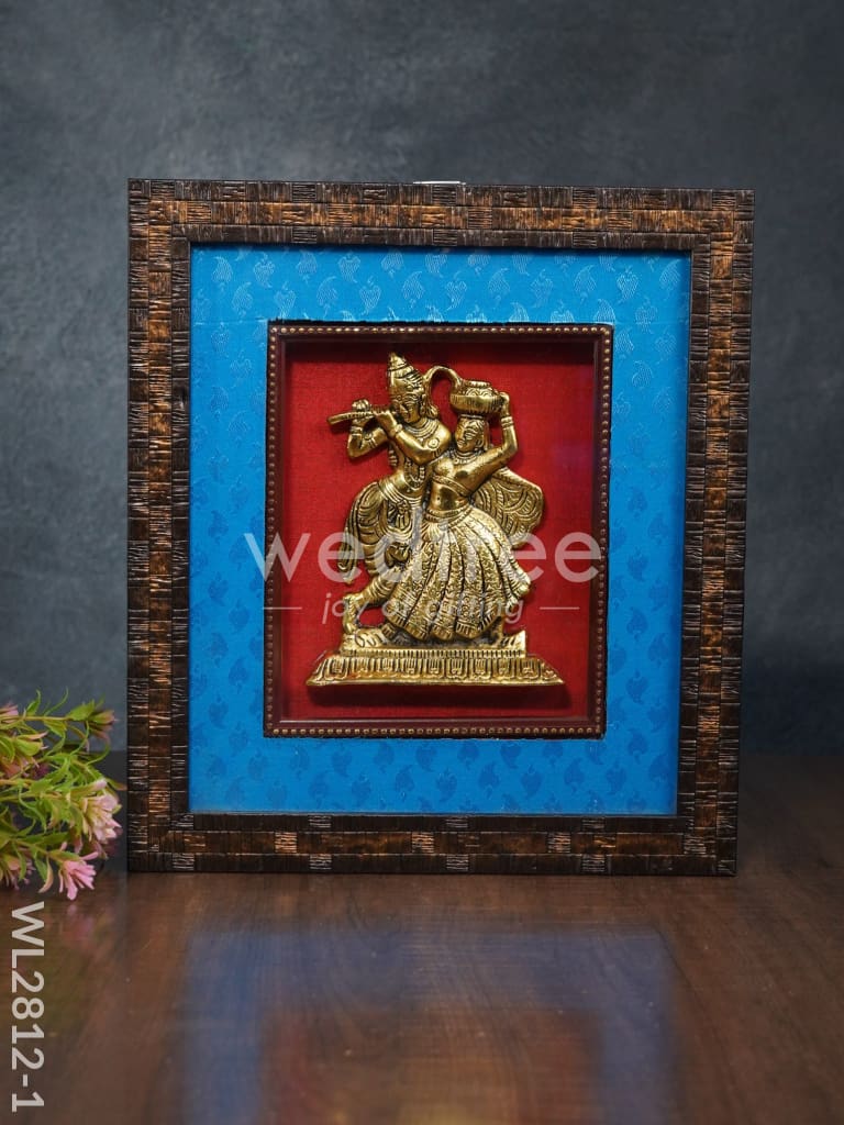 Frame:  White Metal Radha Krishna Matki - Wl2812 Gold Finish Frames