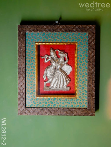 Frame:  White Metal Radha Krishna Matki - Wl2812 Silver Finish Frames