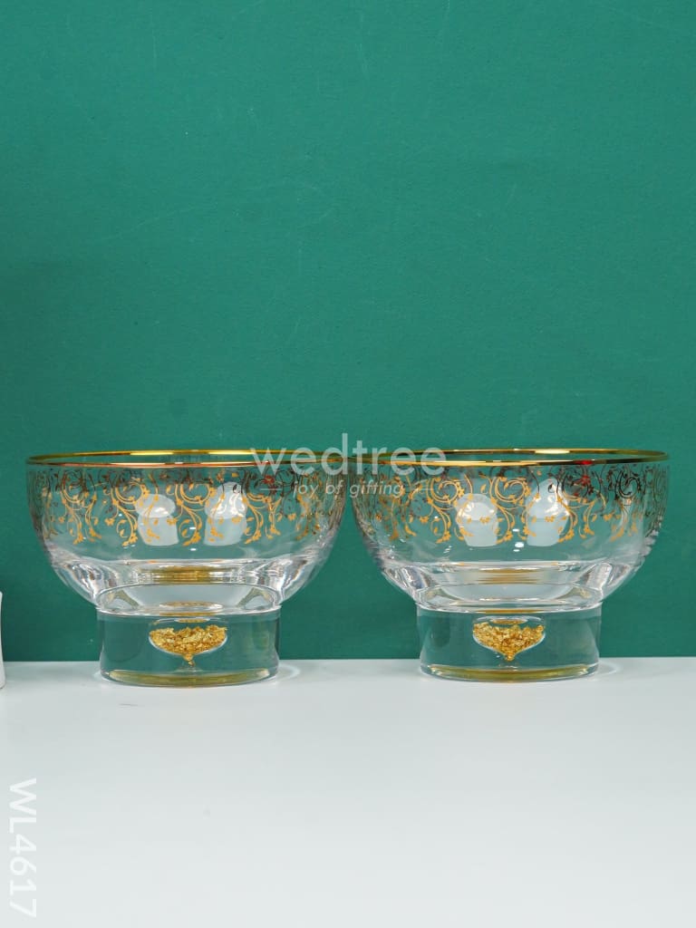 Fruit Bowl With Gold Foil - Wl4617 Plated