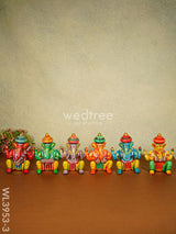 Ganesha Band Set - Wl3953 5 Inch Wooden Decor