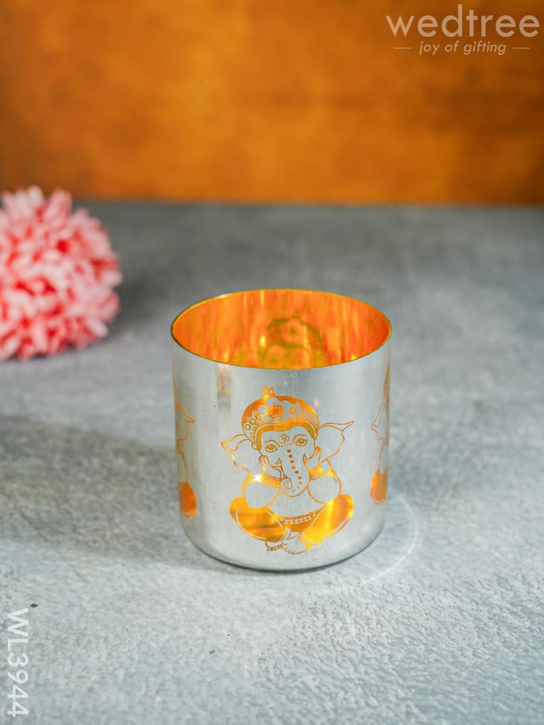 Ganesha Engraved Candle Holder - Wl3944 Candles & Votives