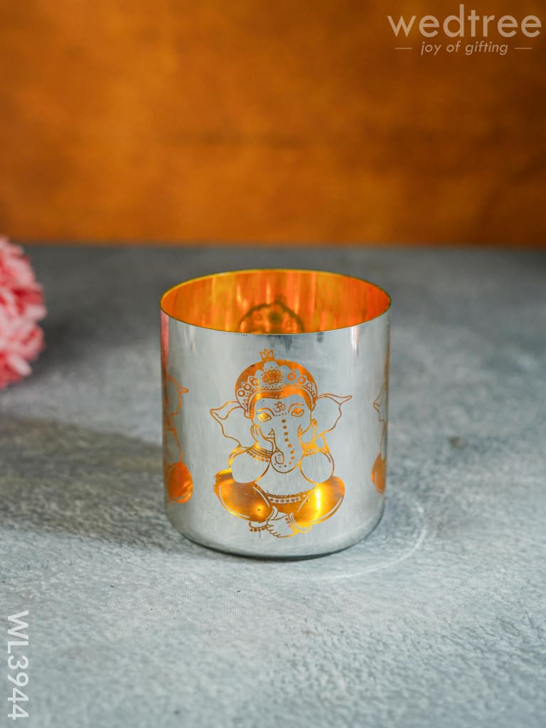 Ganesha Engraved Candle Holder - Wl3944 Candles & Votives