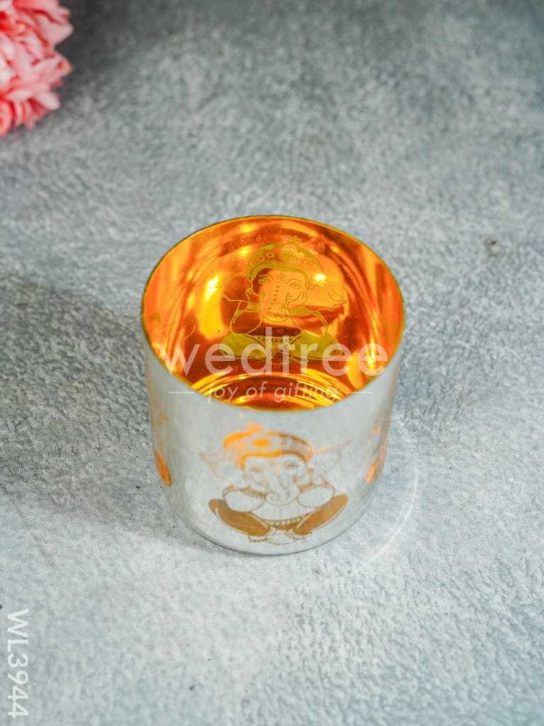Ganesha Engraved Candle Holder - Wl3944 Candles & Votives
