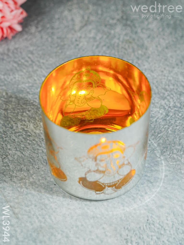 Ganesha Engraved Candle Holder - Wl3944 Candles & Votives