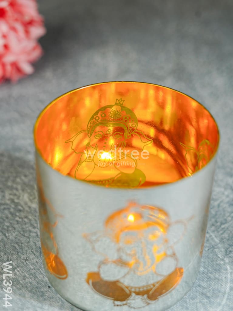 Ganesha Engraved Candle Holder - Wl3944 Candles & Votives