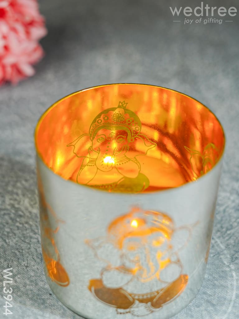 Ganesha Engraved Candle Holder - Wl3944 Candles & Votives