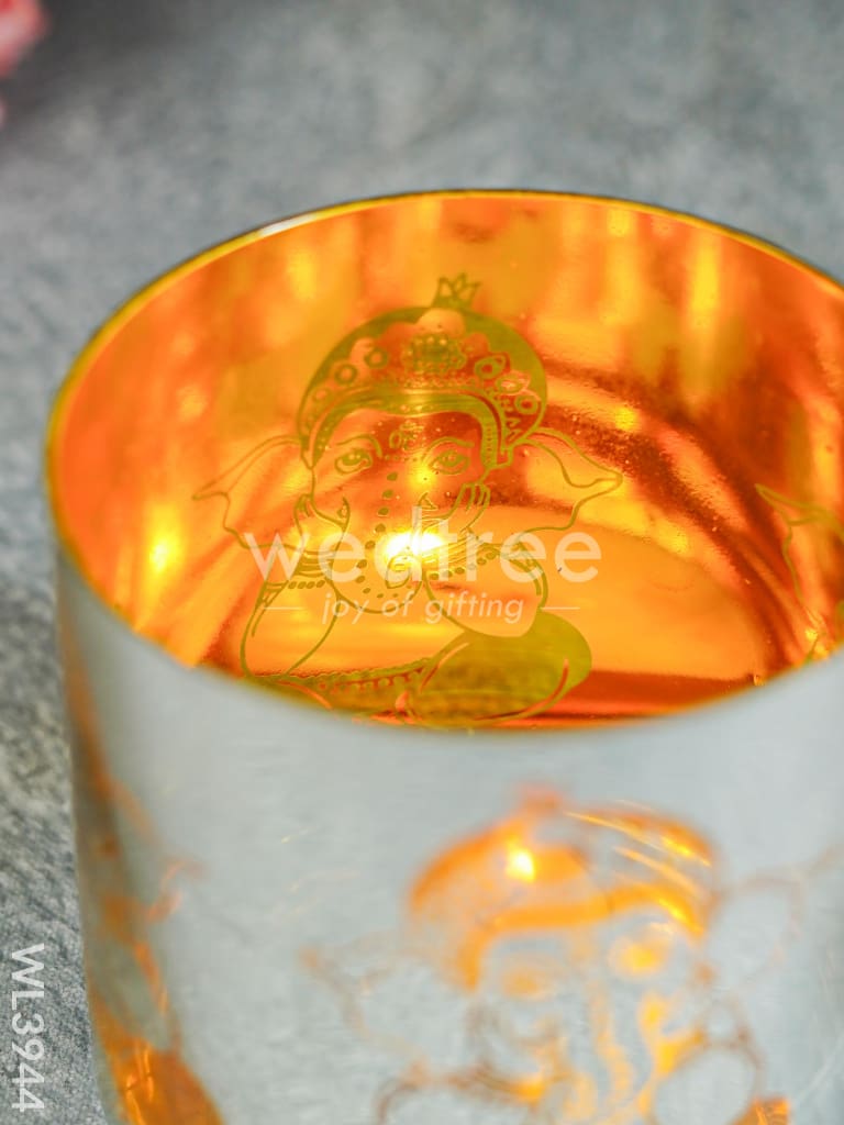 Ganesha Engraved Candle Holder - Wl3944 Candles & Votives
