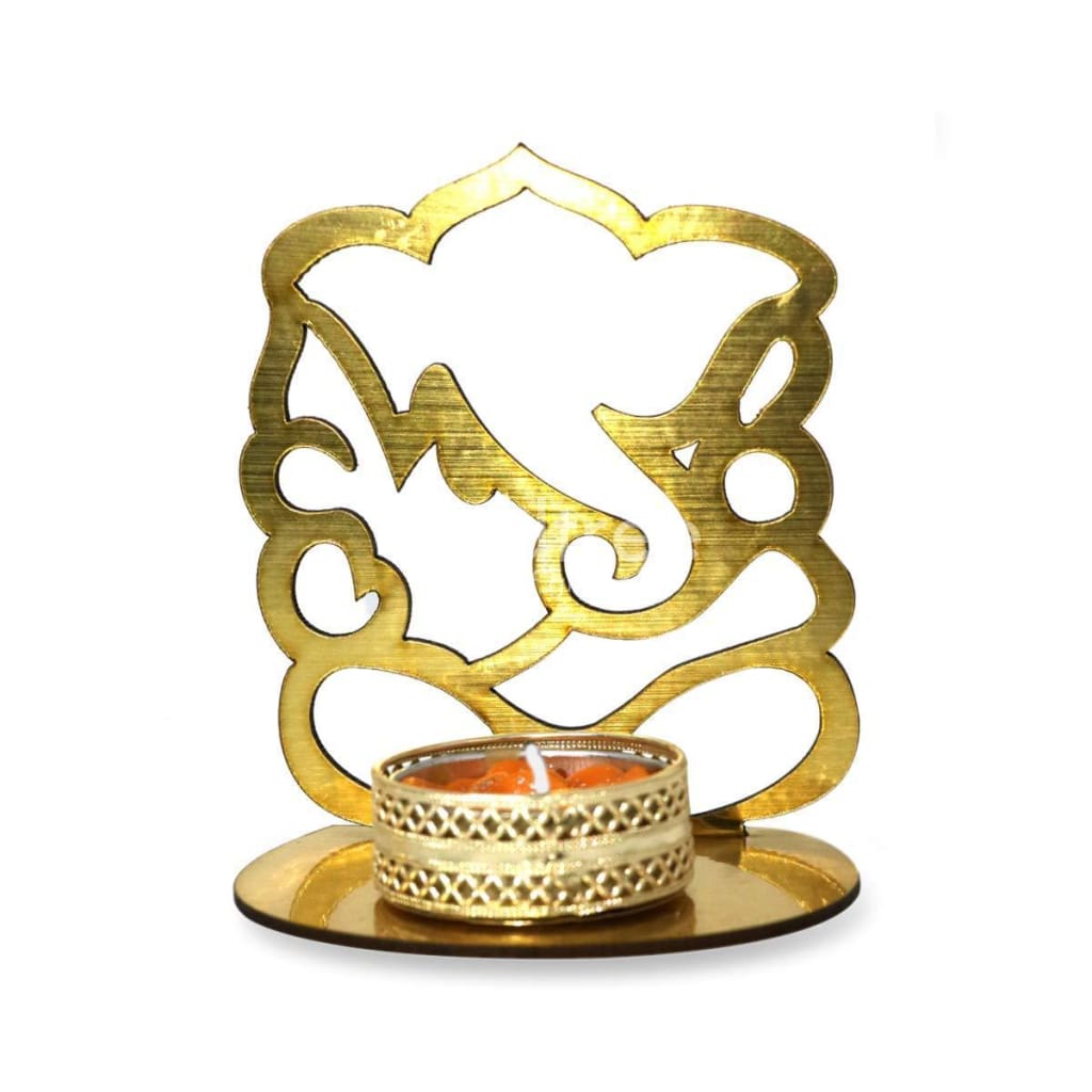 Ganesha Shadow Diya - Mdf Diyas & Candle Holders