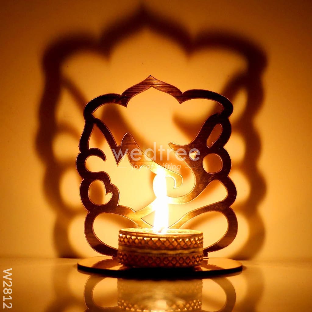 Ganesha Shadow Diya - Mdf Diyas & Candle Holders