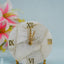 Gem Stone Table Clock With Stand - White Quartz Wl4145-1 Utility Return Gifts