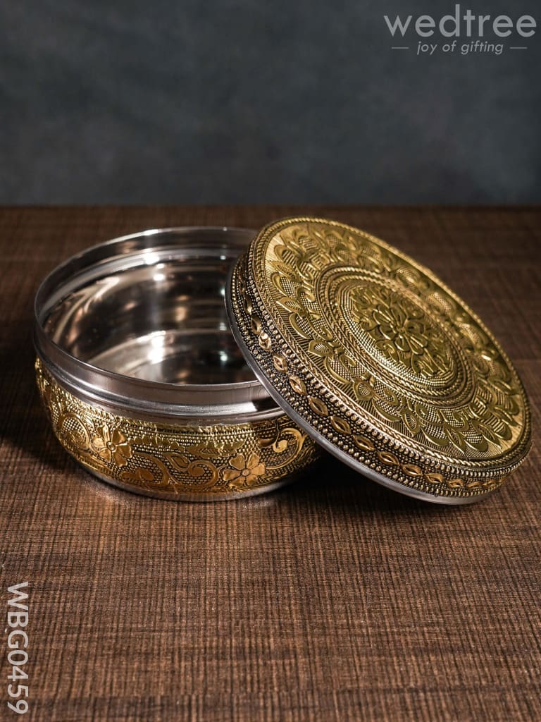 German Oxidised Poori Box - Wbg0459 Utensils