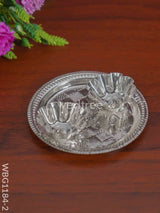 German Silver 2 Cups Kumkum Holder With Round Base - Wbg1184-2 Holders