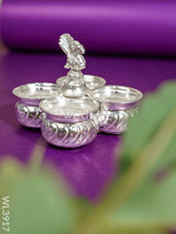 German Silver 4 Cup Annapakshi Kumkum - Wl3917 Pooja Utility