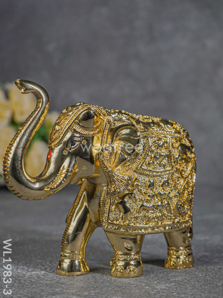 German Silver 6.5 Inches Elephant - Wl1983 Gold Wl1983-3 Figurines