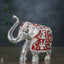 German Silver 6.5 Inches Elephant - Wl1983 Red With Wl1983-2 Figurines