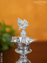 German Silver Annapakshi Kuthu Vilaku - 7.5 Inch Set Of 2 Wl3308 Diyas