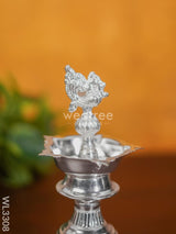 German Silver Annapakshi Kuthu Vilaku - 7.5 Inch Set Of 2 Wl3308 Diyas