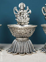 German Silver Ashtalakshmi Diya - Set Of 8 Wl4602 Pooja Utility