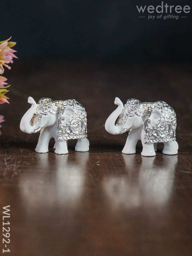 German Silver - Baby Elephant 1.5 Inch ( Set Of 2 ) Wl1292 Figurines