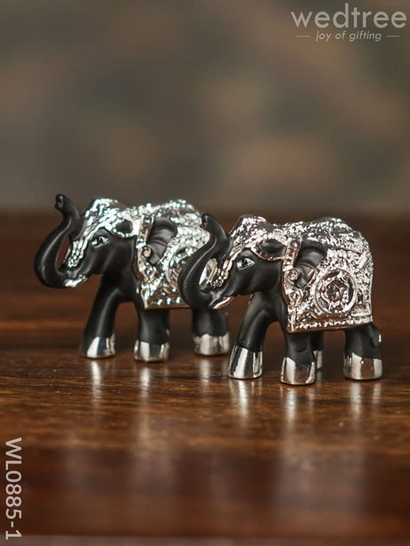 German Silver Baby Elephant (Set Of 2) - Wl0885 Finish Figurines