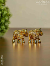 German Silver Baby Elephant - Set Of 2 Wl3496 Figurines