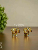 German Silver Baby Elephant - Set Of 2 Wl3496 Figurines