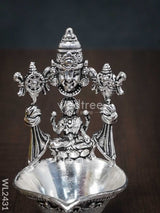 German Silver Balaji Lakshmi Diya (Antique Finish) - Wl2431 Silver Diyas