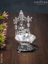 German Silver Balaji Lakshmi Diya (Antique Finish) - Wl2431 Silver Diyas