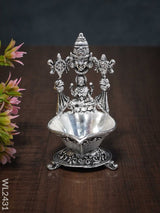 German Silver Balaji Lakshmi Diya (Antique Finish) - Wl2431 Silver Diyas