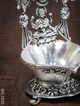 German Silver Balaji Lakshmi Diya (Antique Finish) - Wl2431 Silver Diyas